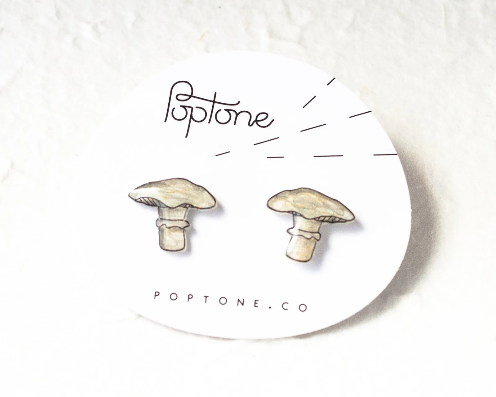 Matsutake White Mushroom Earrings
