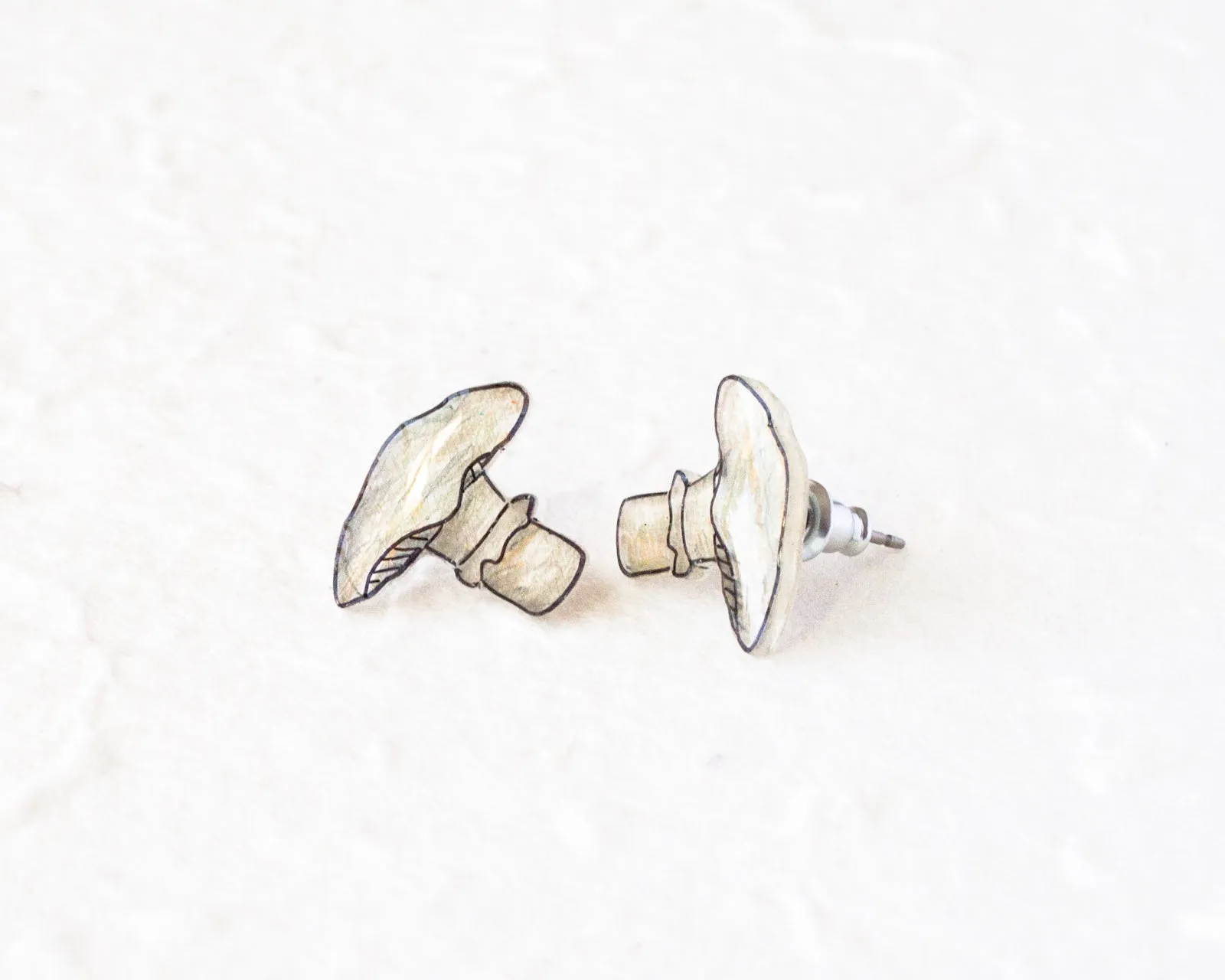 Matsutake White Mushroom Earrings