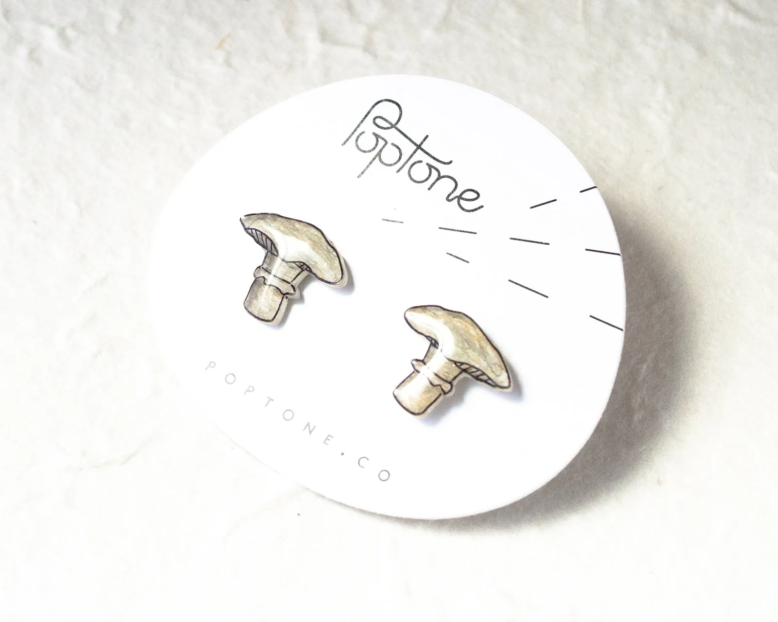 Matsutake White Mushroom Earrings