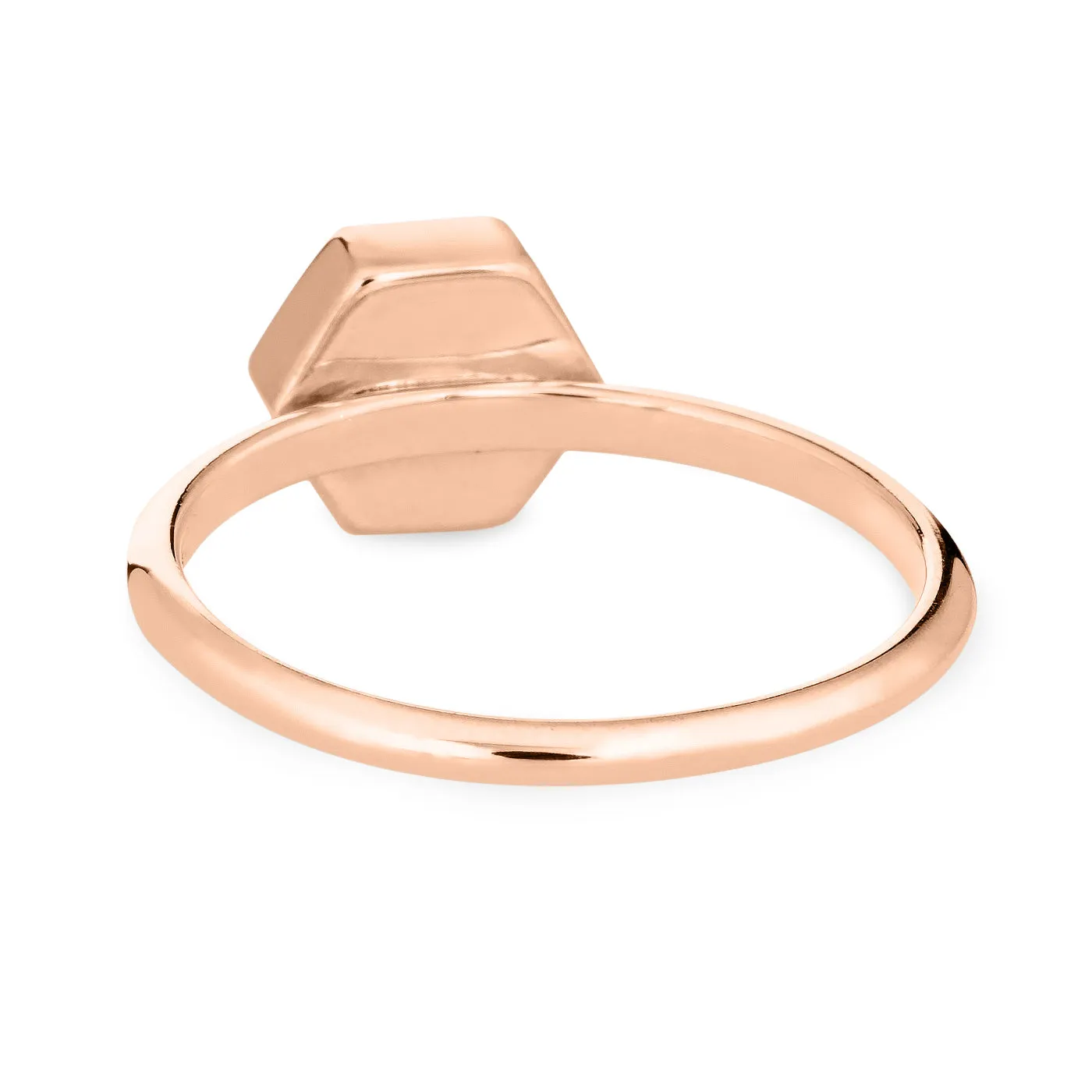 Medium Hexagon Stacking Cremation Ring in 14K Rose Gold