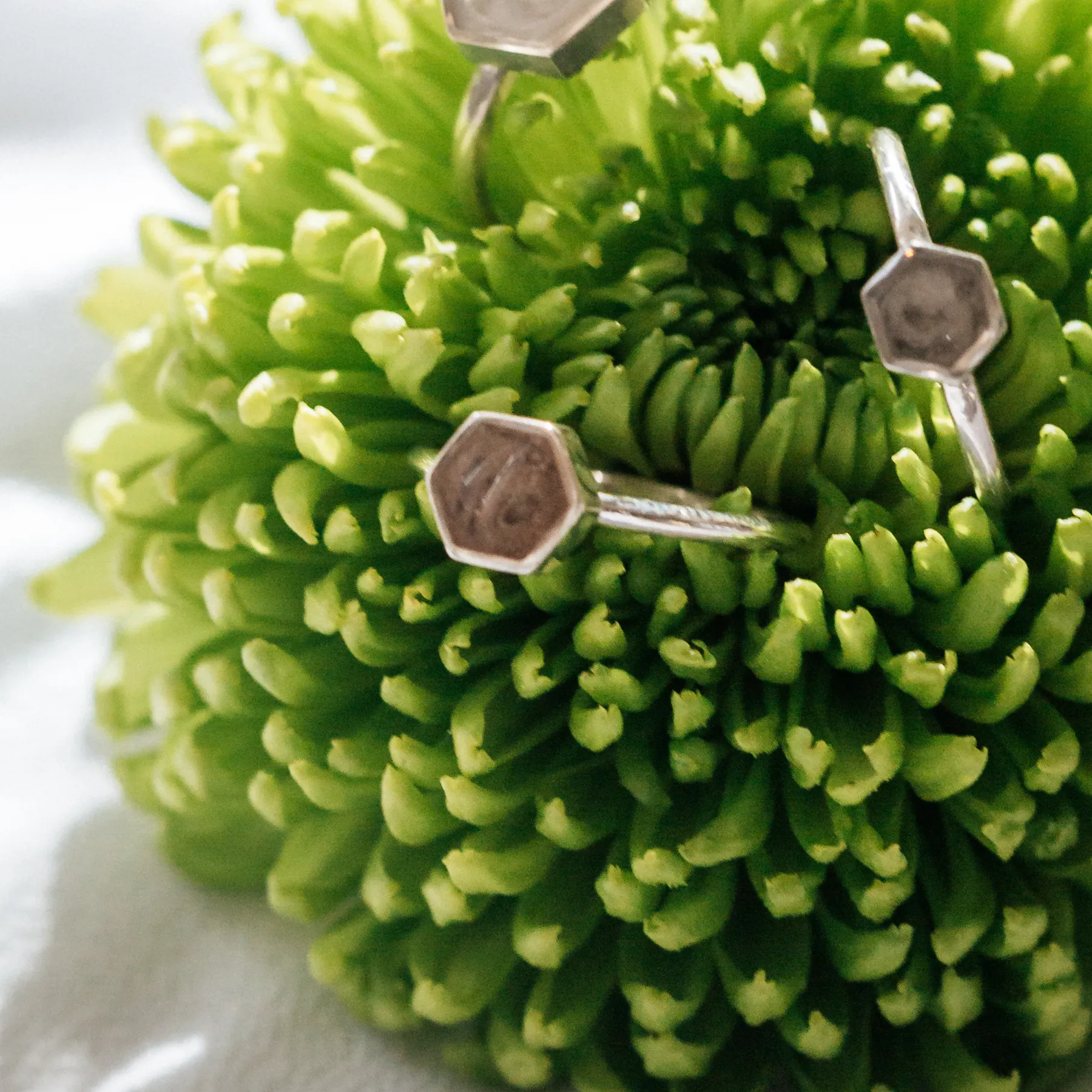 Medium Hexagon Stacking Cremation Ring in 14K Rose Gold