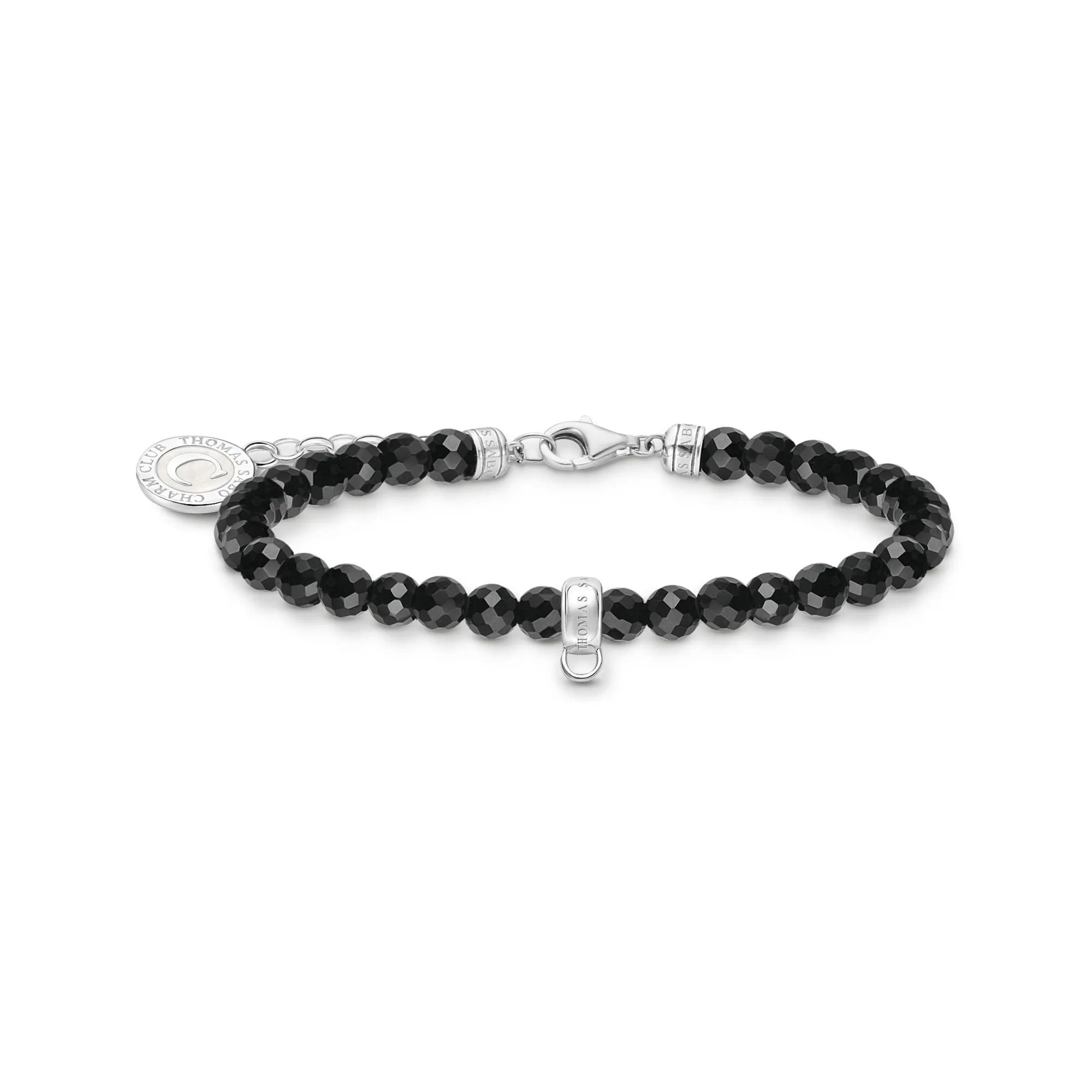 Member charm bracelet with black beads
