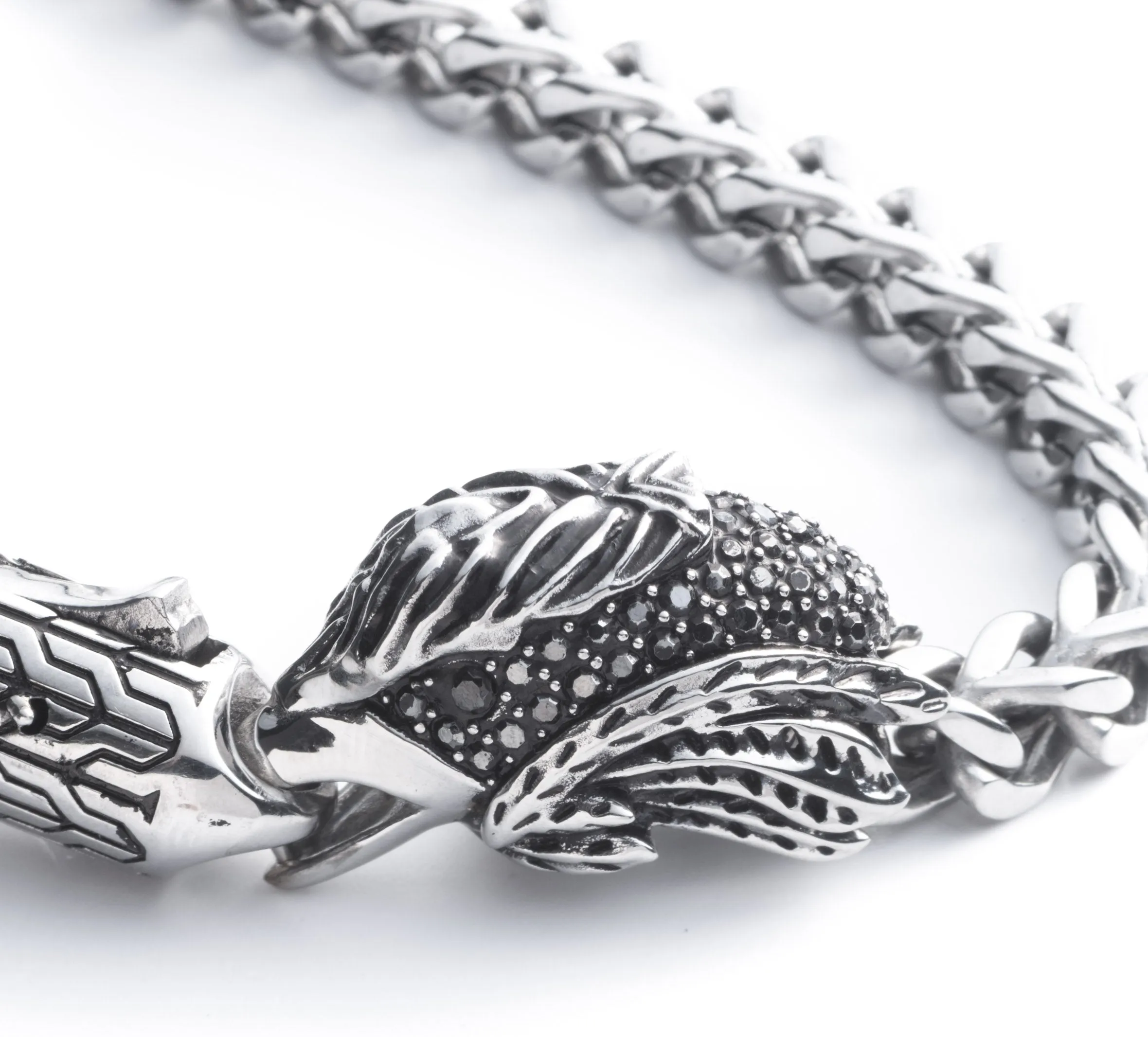 Men's Eagle Chain Link Bracelet - Silver