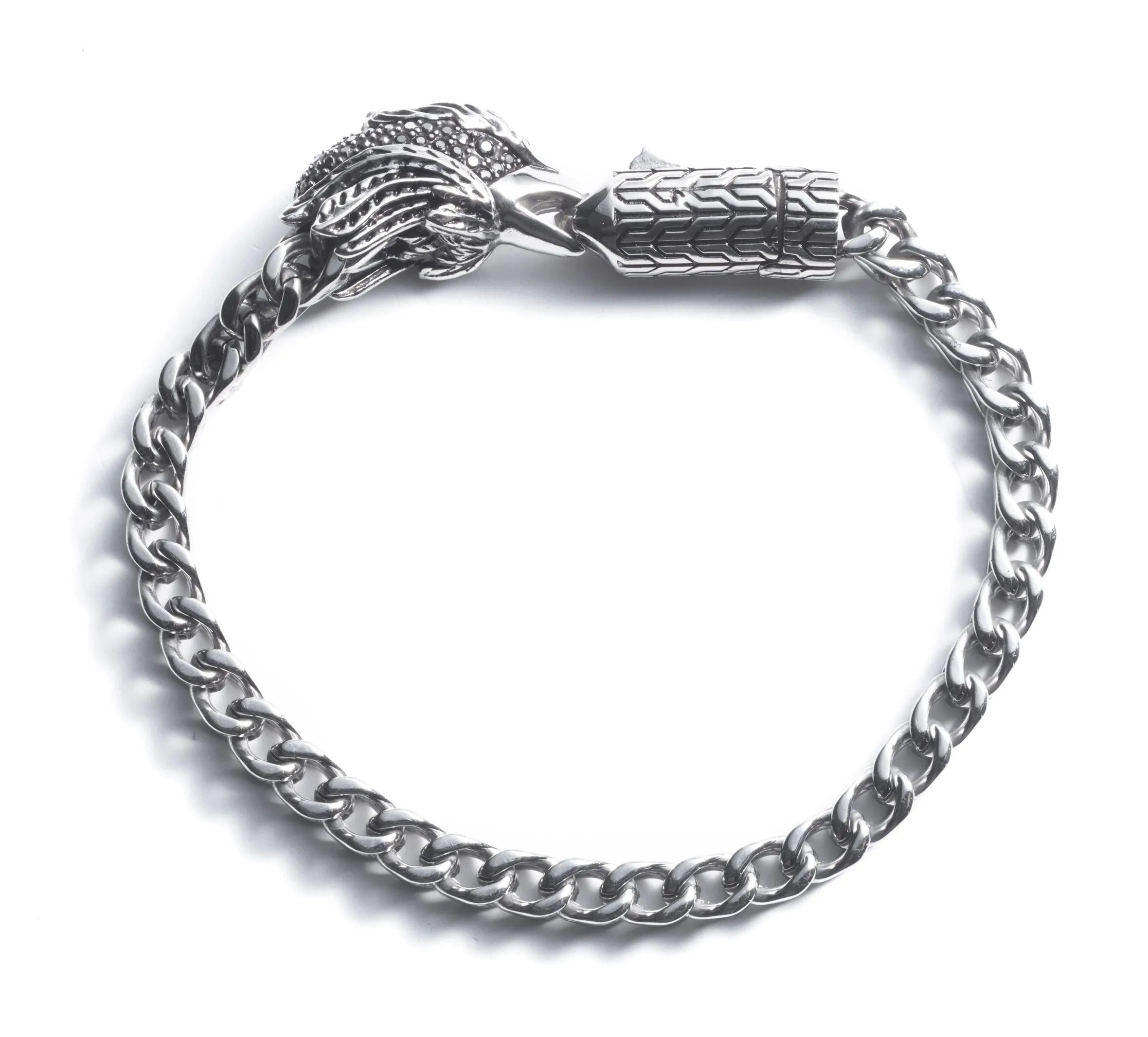 Men's Eagle Chain Link Bracelet - Silver