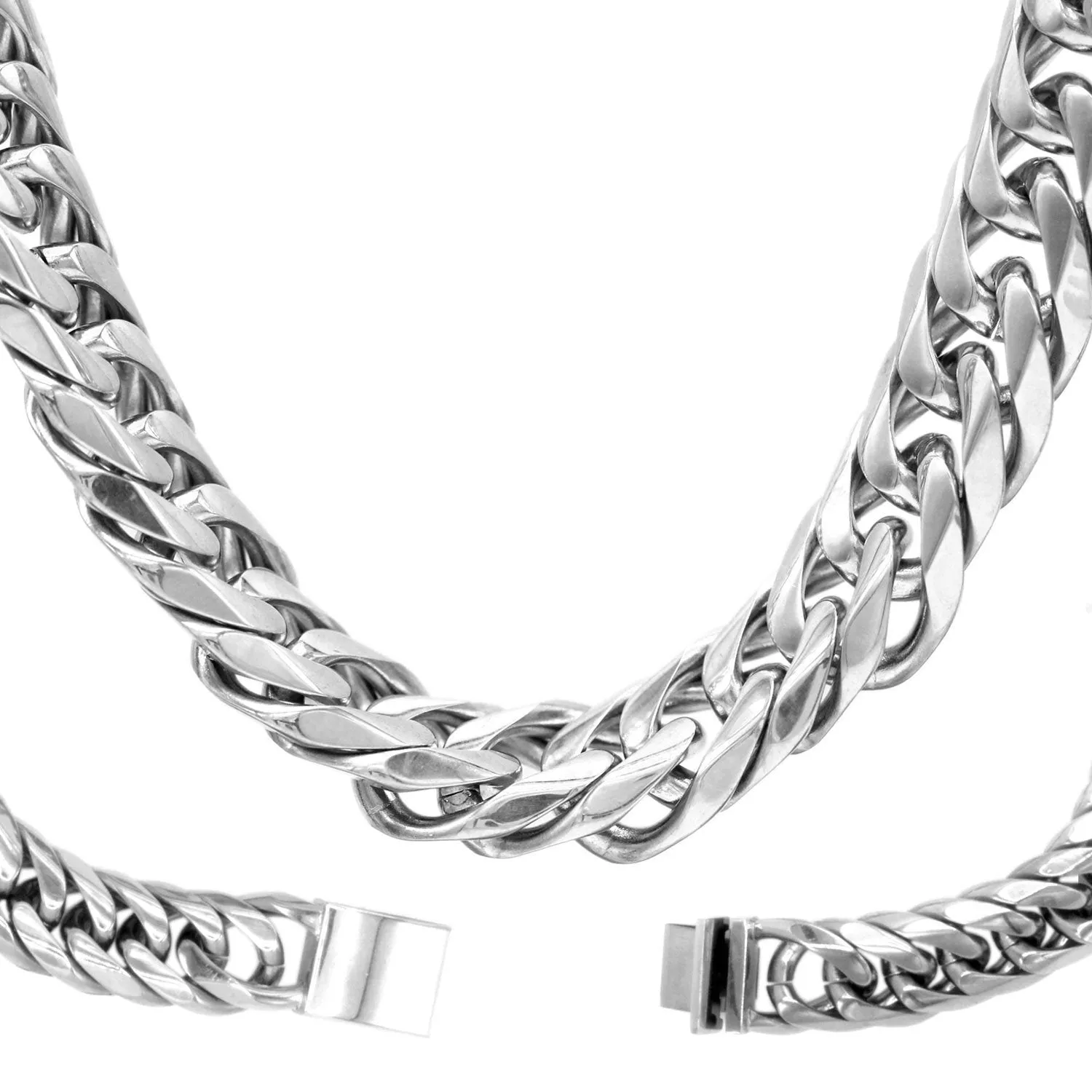 Miami Cuban Link Silver Necklace Double Link