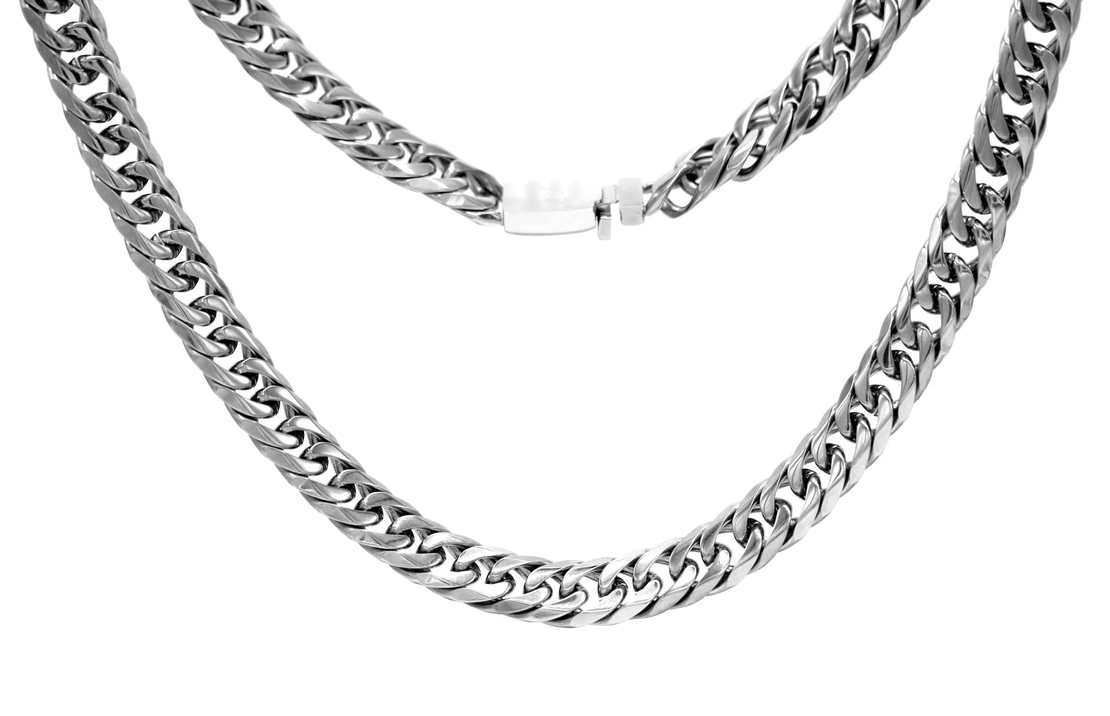 Miami Cuban Link Silver Necklace Double Link