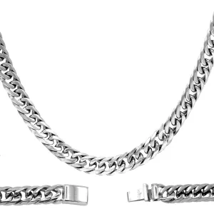 Miami Cuban Link Silver Necklace Double Link