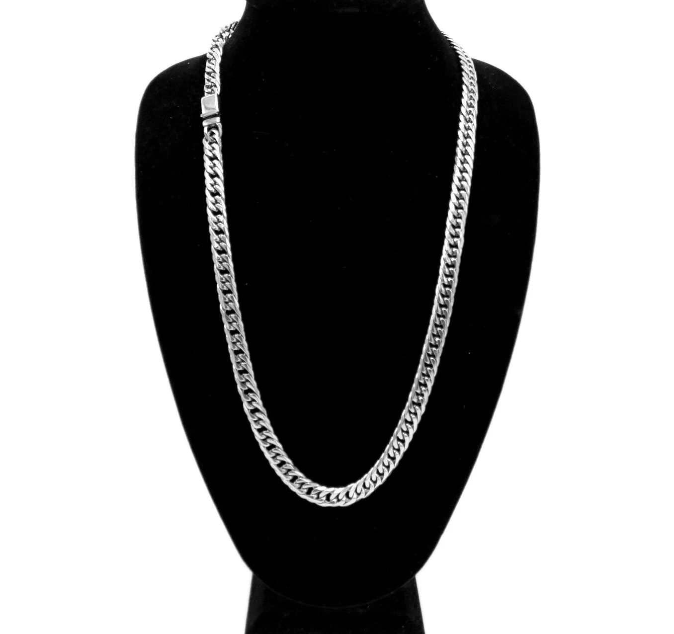 Miami Cuban Link Silver Necklace Double Link