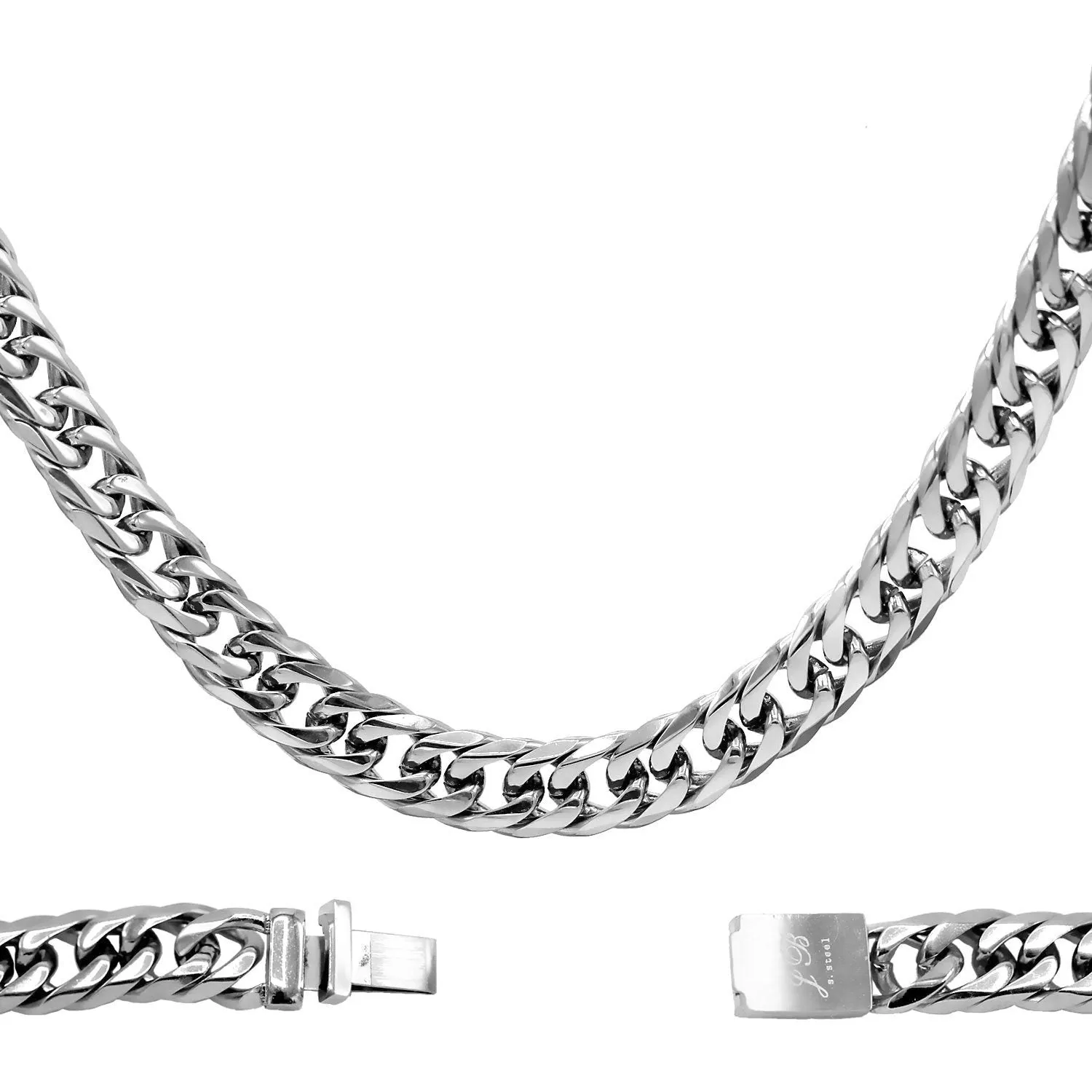 Miami Cuban Link Silver Necklace Double Link