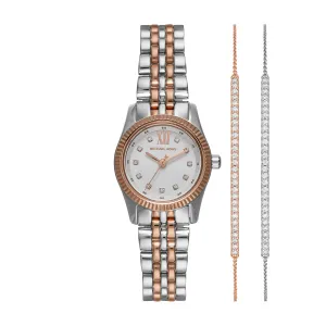 Michael Kors Lexington Three-Hand Two-Tone Stainless Steel Watch and Bracelets Gift Set MK4817SET