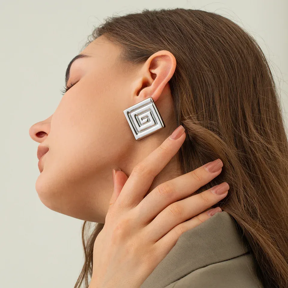 Milana 18K Spiral Geometric Earrings