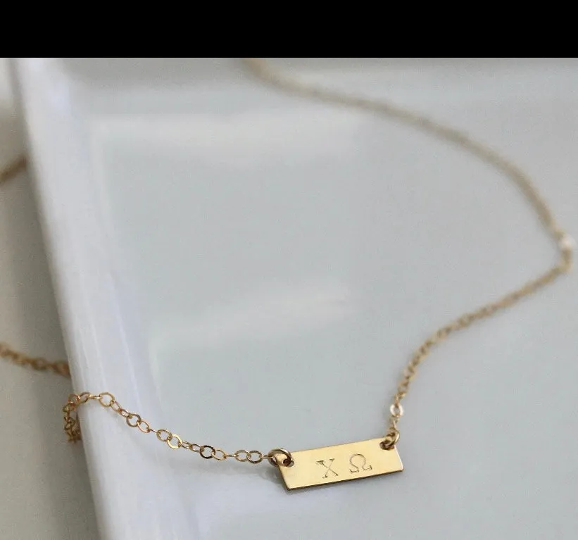 Mini Bar Greek Sorority Necklace