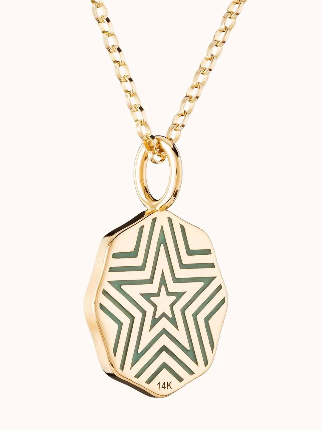 Mini Diamond Halo Porte Bonheur Charm Emerald