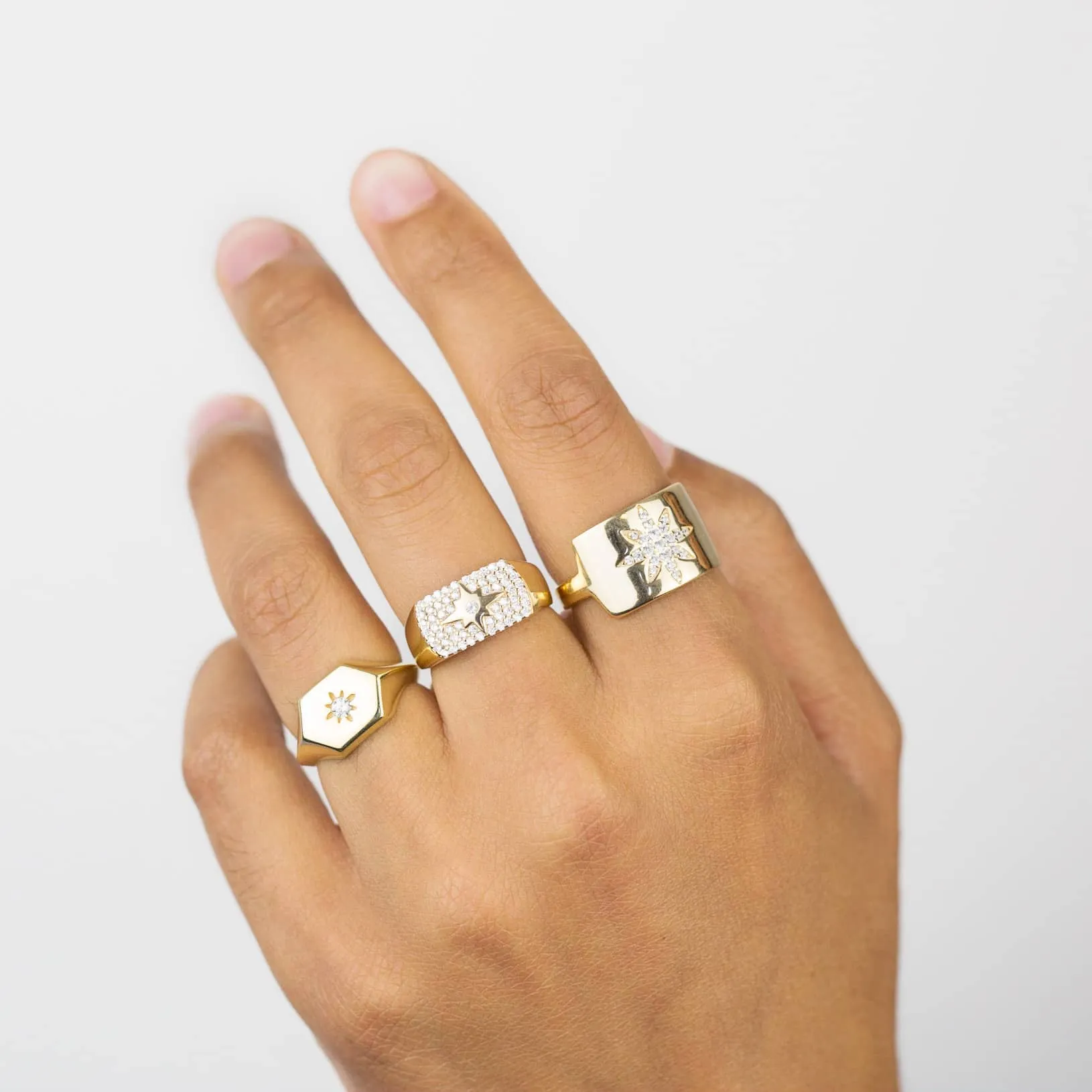 Mini Starburst Signet Ring