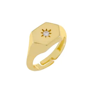 Mini Starburst Signet Ring