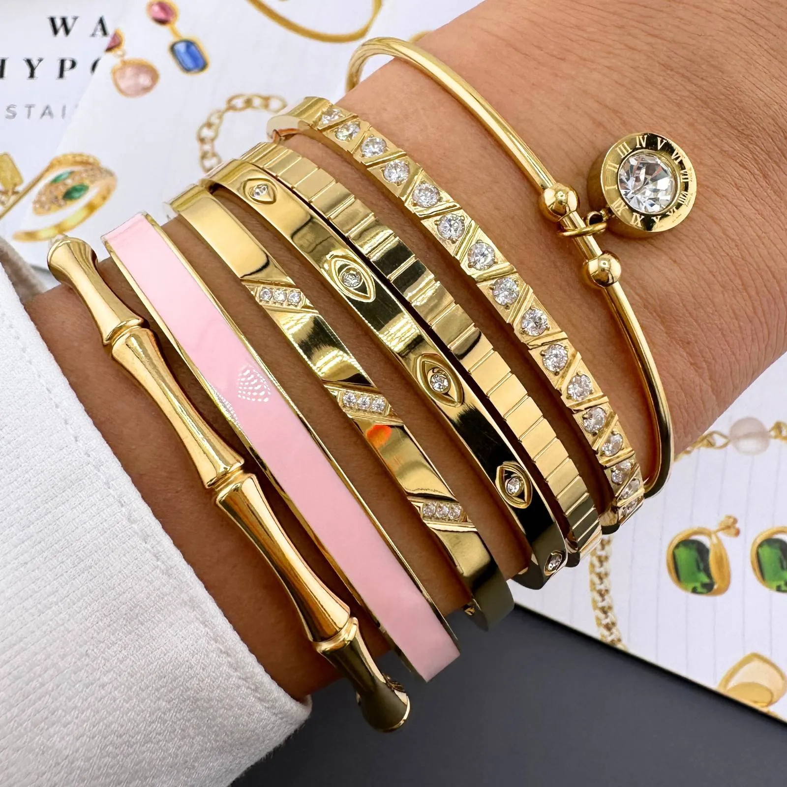 Minimalist Cuff Chain Bracelet – 18K Gold