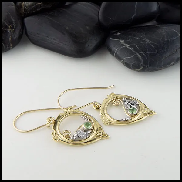 Mint Garnet Drop Earrings
