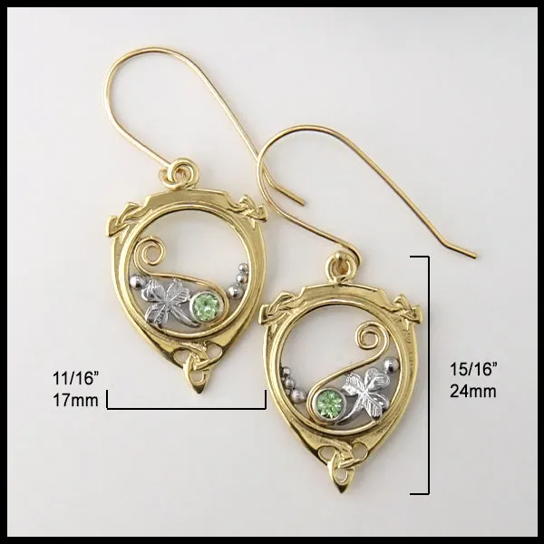 Mint Garnet Drop Earrings