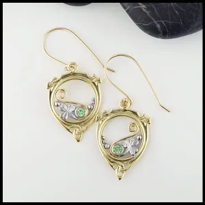 Mint Garnet Drop Earrings
