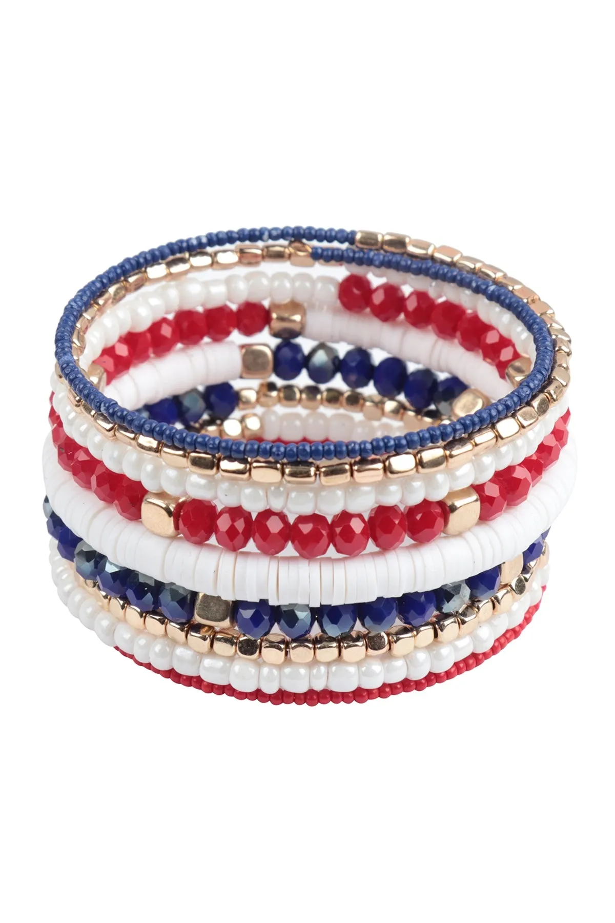 Mix Beads CCB, FIMO Charm Versatile Bracelet Set USA - Pack of 6