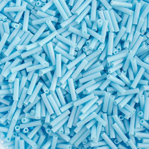 Miyuki Slender Bugle 1.3x6mm Light Blue Opaque Matte - apx 16g Vial