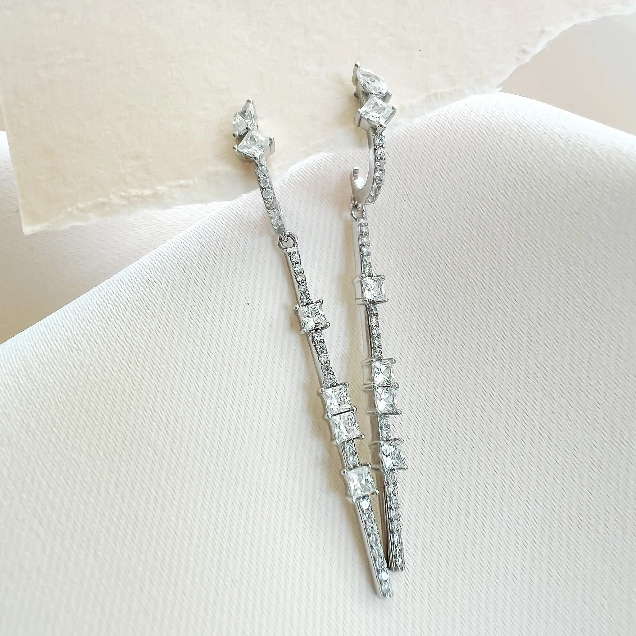 Modern Mixed Drop Earrings
