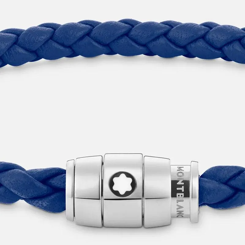 Montblanc Blue woven leather bracelet 3 rings closure sizes S 130898