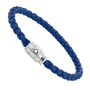 Montblanc Blue woven leather bracelet 3 rings closure sizes S 130898