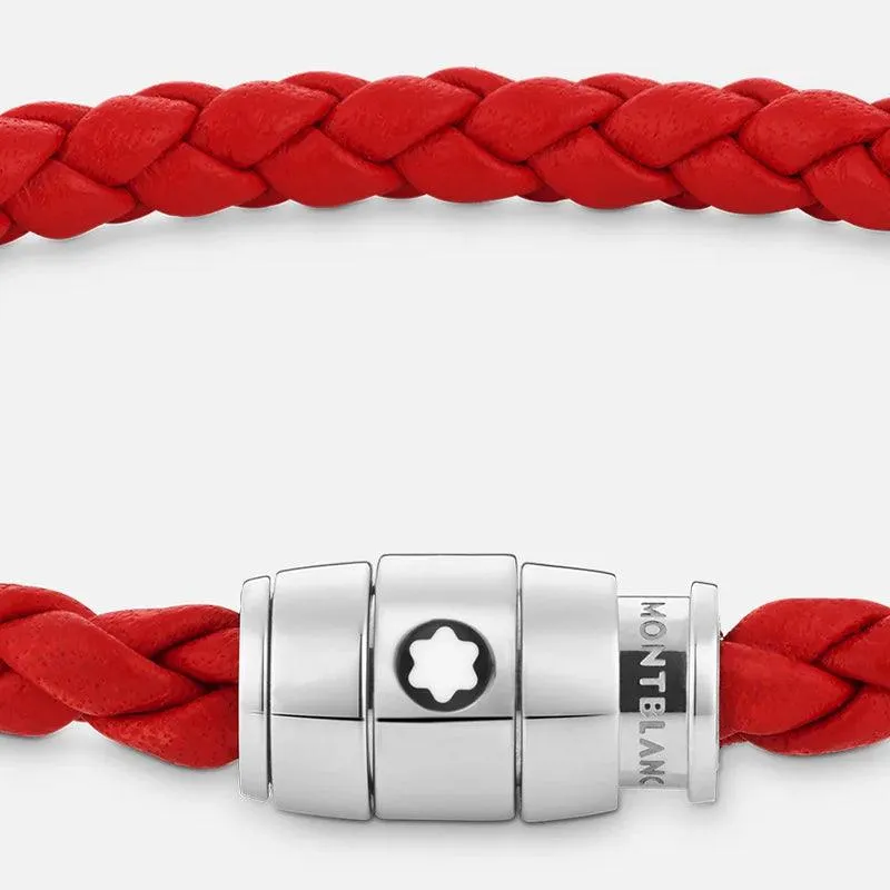 Montblanc Red woven leather bracelet 3 rings closure measures m 13090263