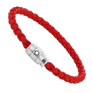 Montblanc Red woven leather bracelet 3 rings closure measures m 13090263