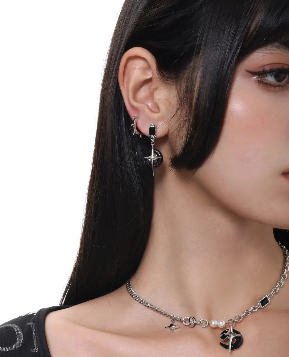Moon Pendant Earrings