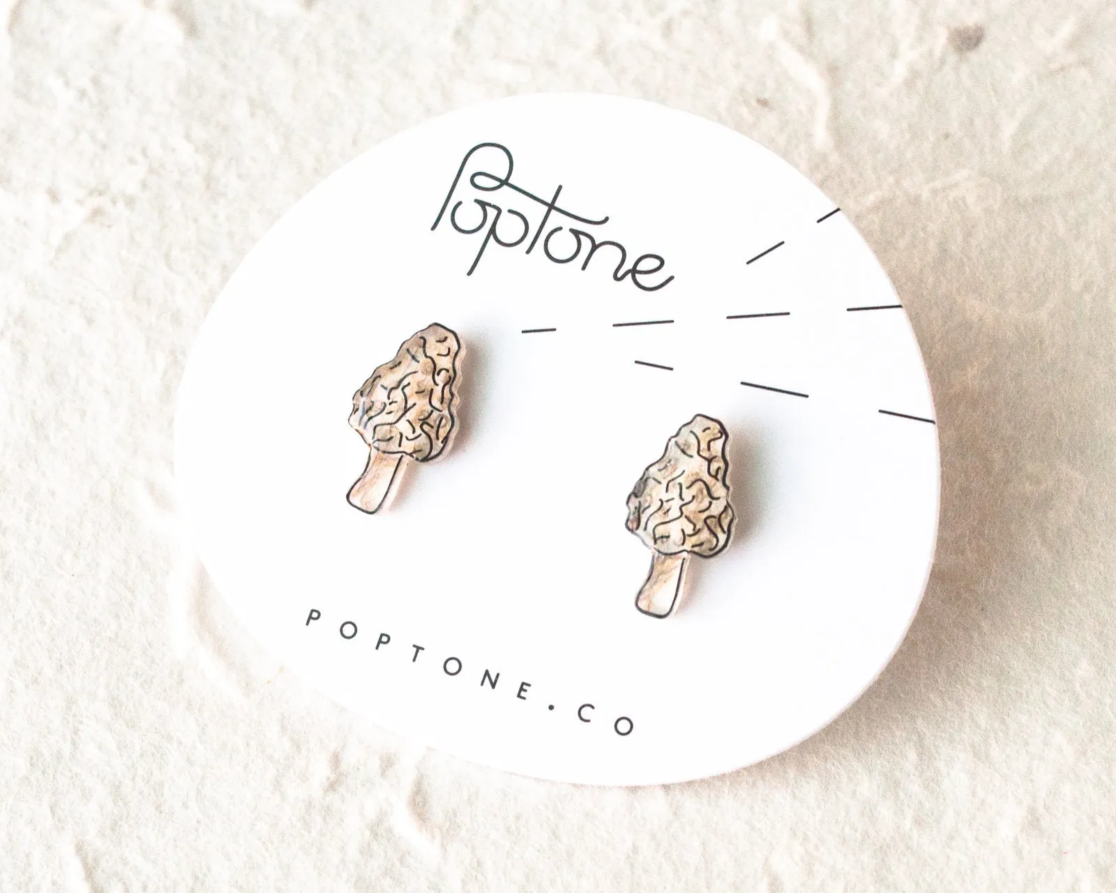 Morel Mushroom Stud Earrings