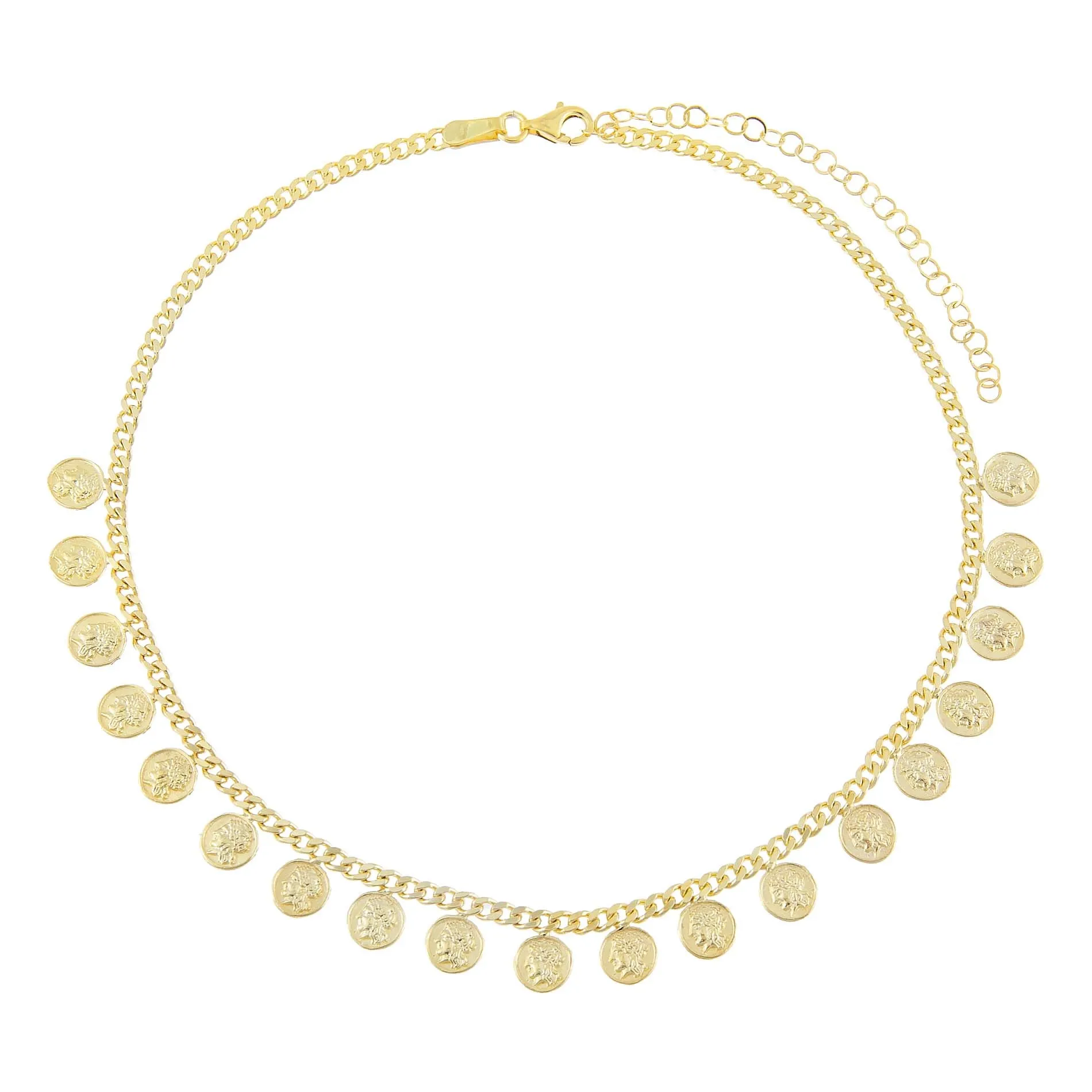 Multi Coin Dangling Choker