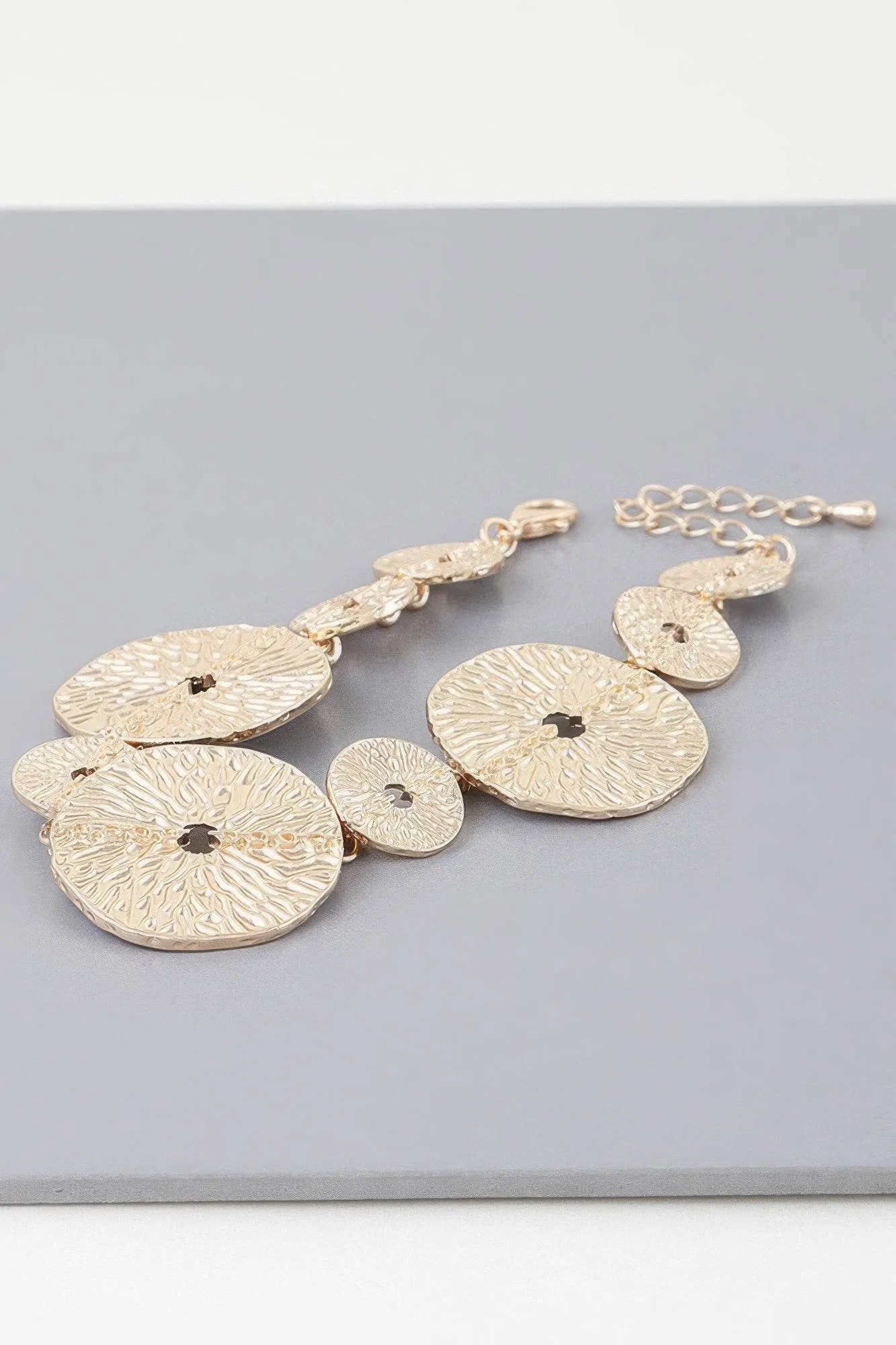 Multi Hammered Disc Bracelet