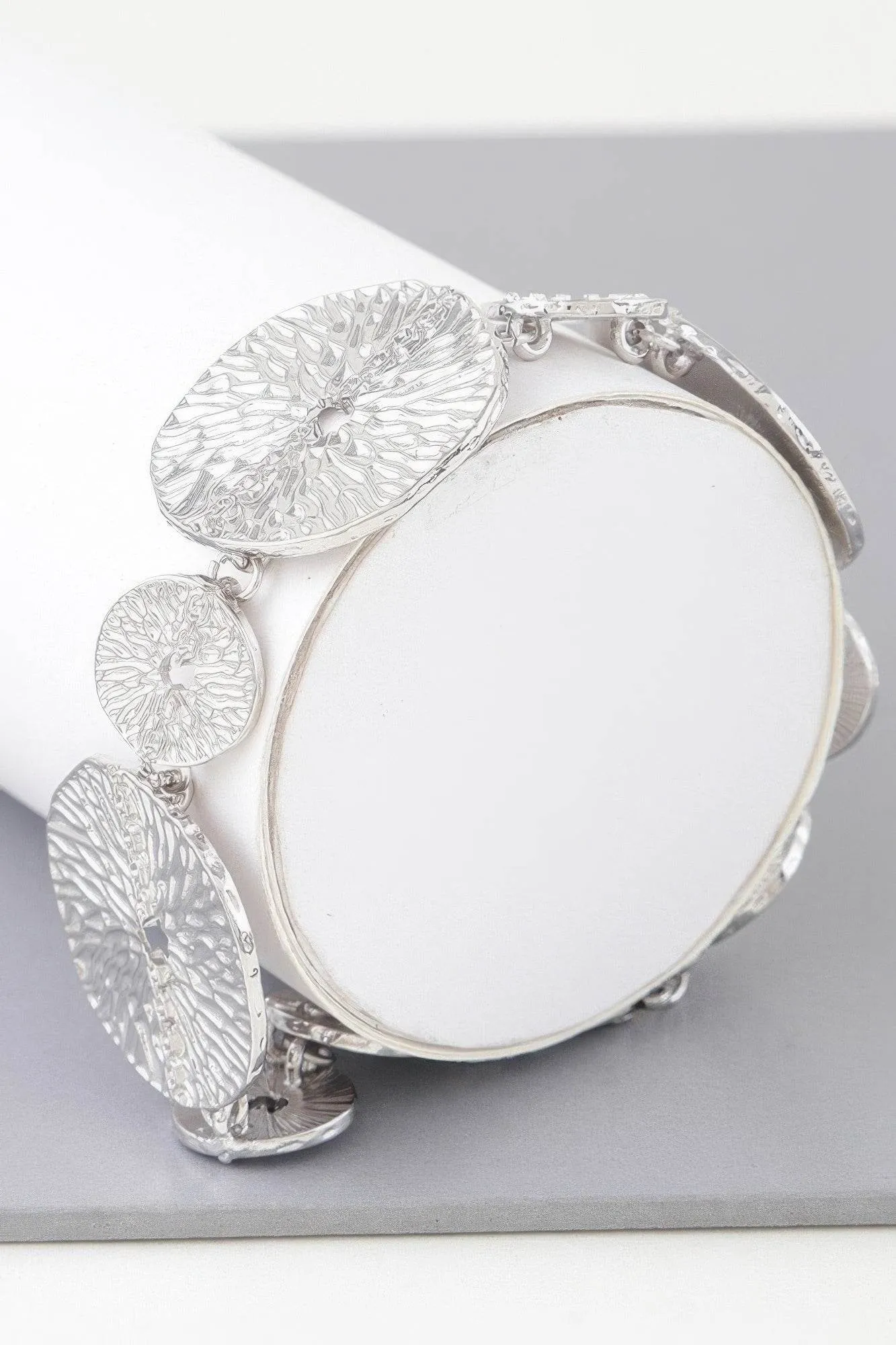Multi Hammered Disc Bracelet