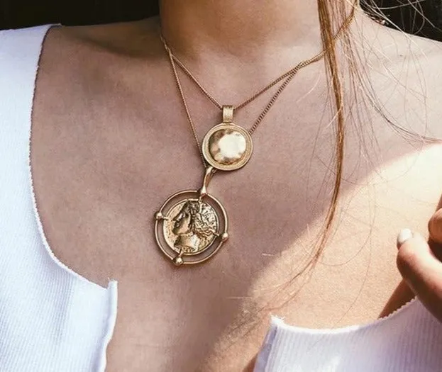 Multi layered Coin Choker Necklace