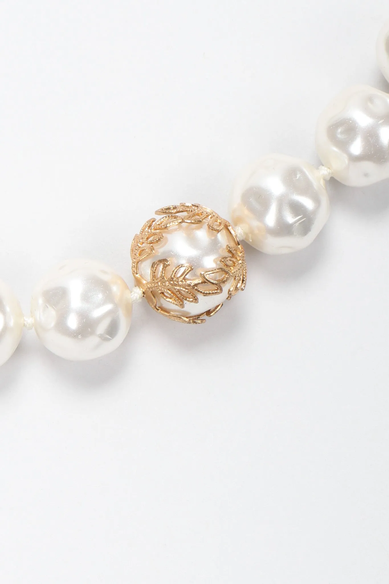 Multi-Strand Emerald Pearl Chain Necklace