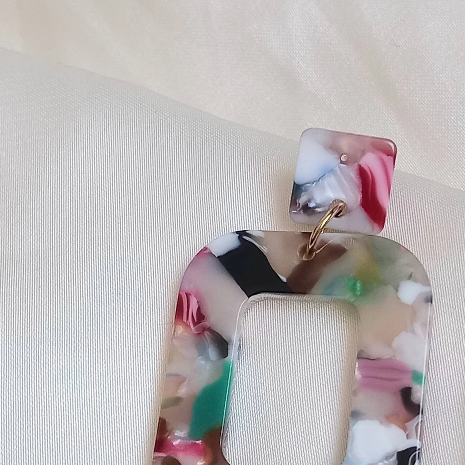 Multicoloured Resin Drop Earrings -   Resin Jewellery,Colourful Earrings,Resin Earrings In The UK,Jewellery In The UK,Oval Earrings,Speckled