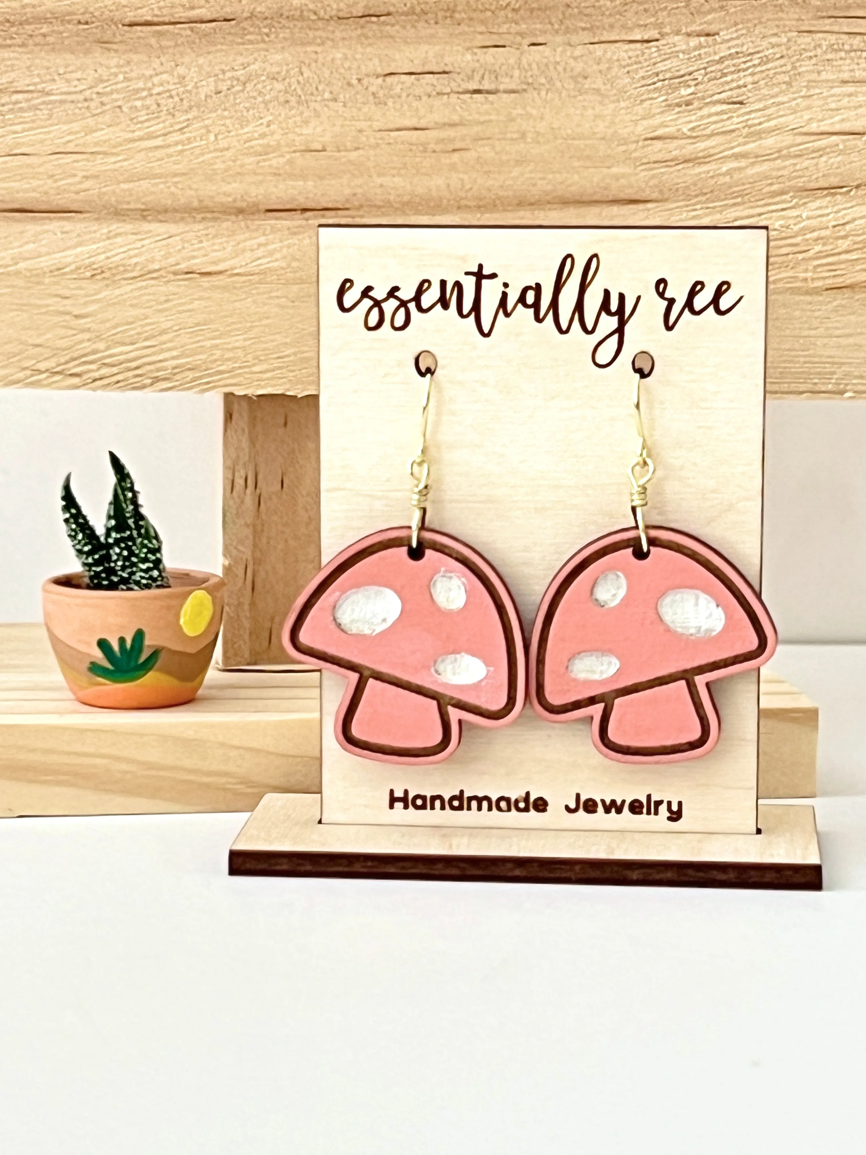Mushroom Drop Earrings by REE