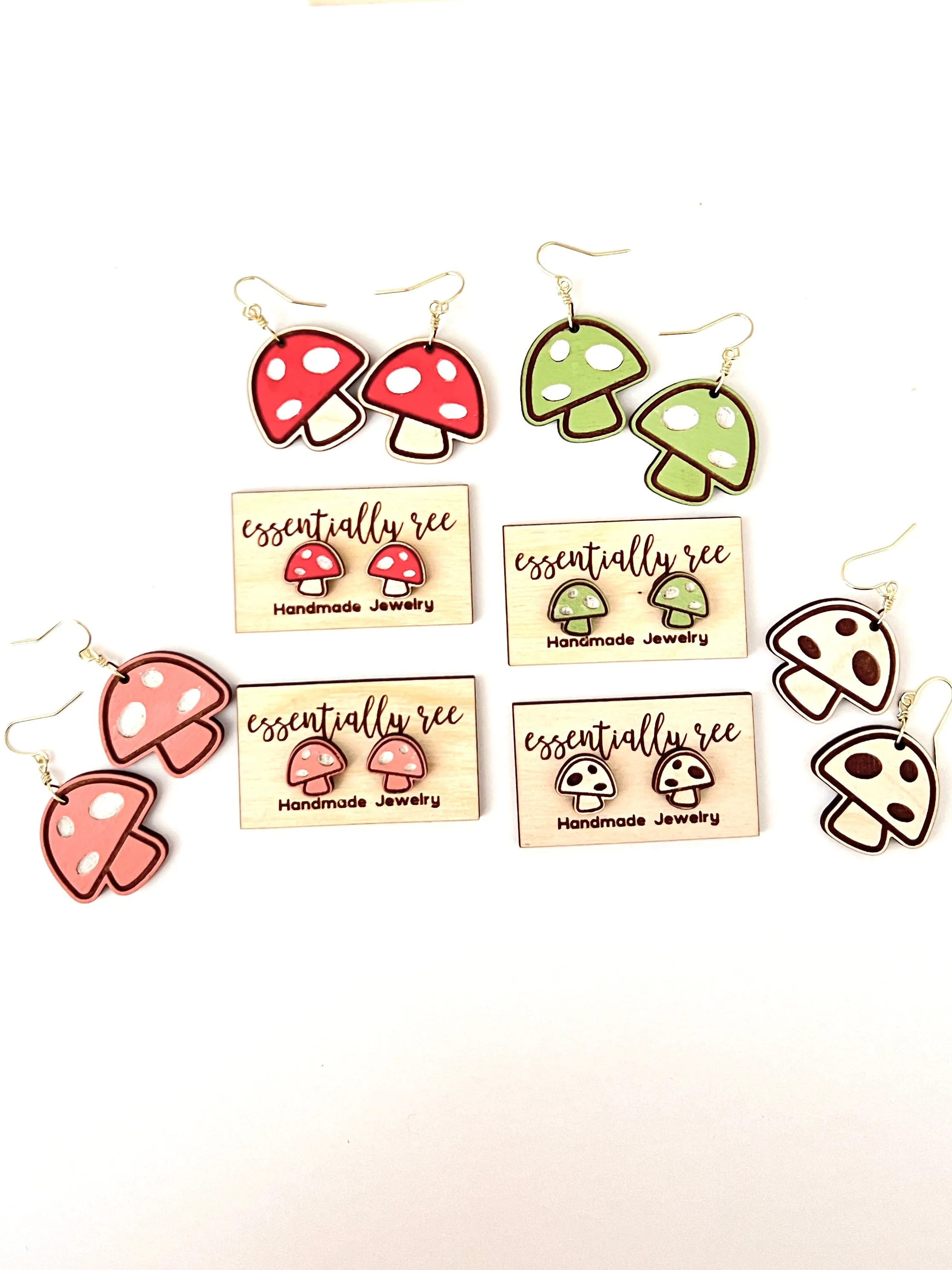 Mushroom Drop Earrings by REE