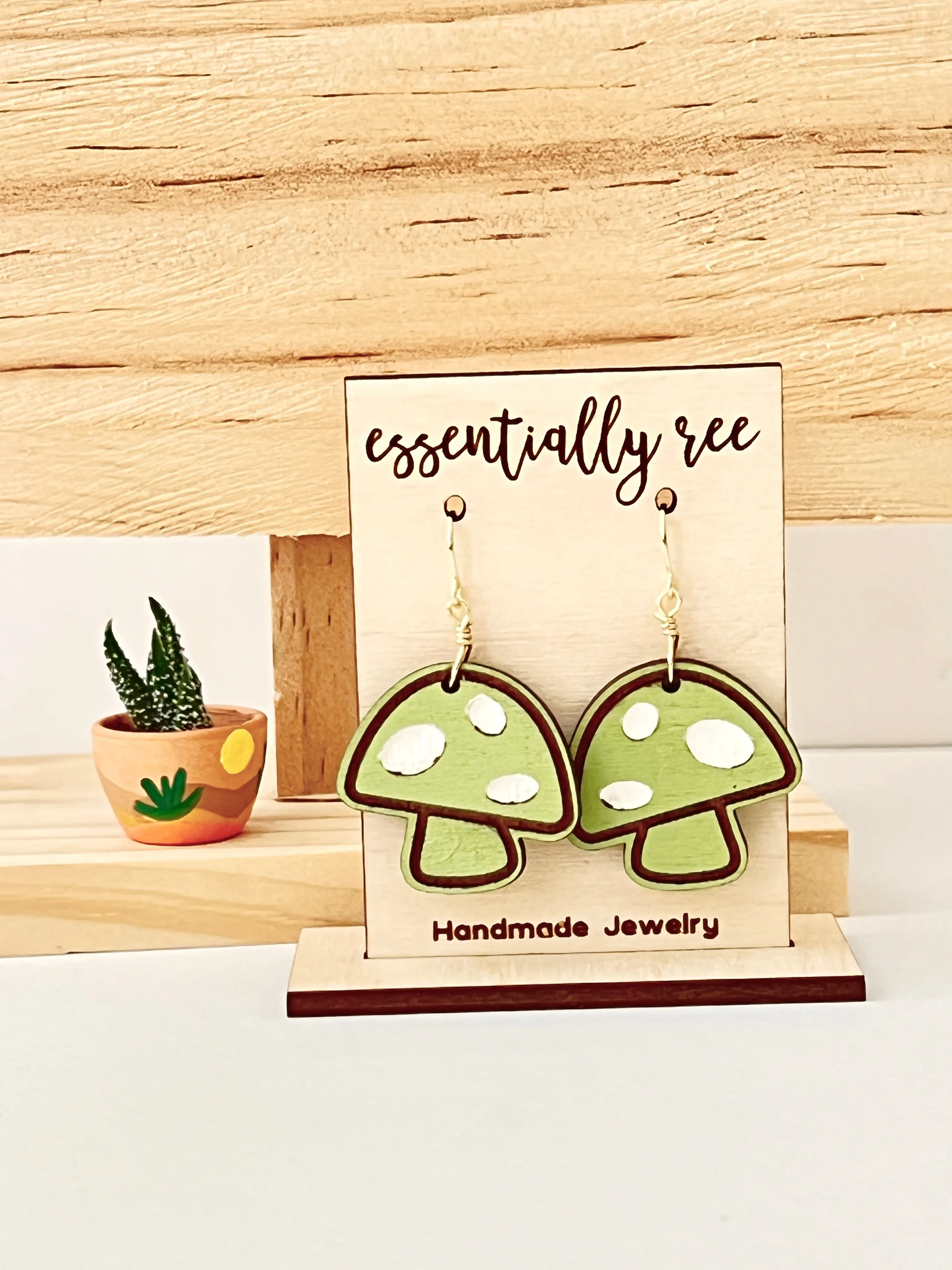 Mushroom Drop Earrings by REE