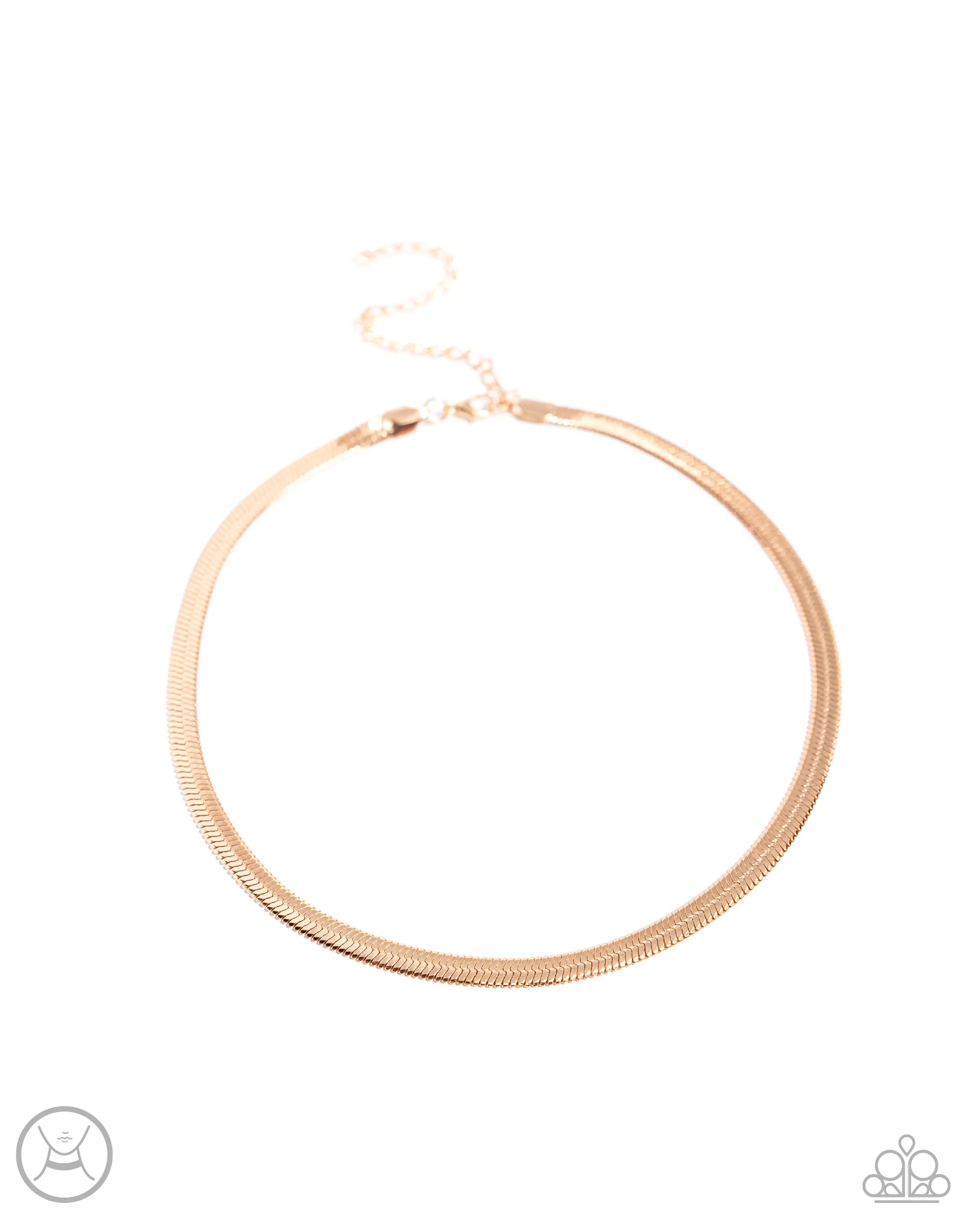 Musings Moment - Gold - Herringbone Chain Paparazzi Choker Necklace
