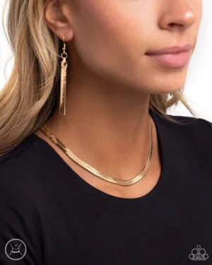Musings Moment - Gold - Herringbone Chain Paparazzi Choker Necklace