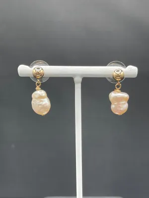 Natural Freshwater Pearl 14k Gold Filled Dangle Earrings