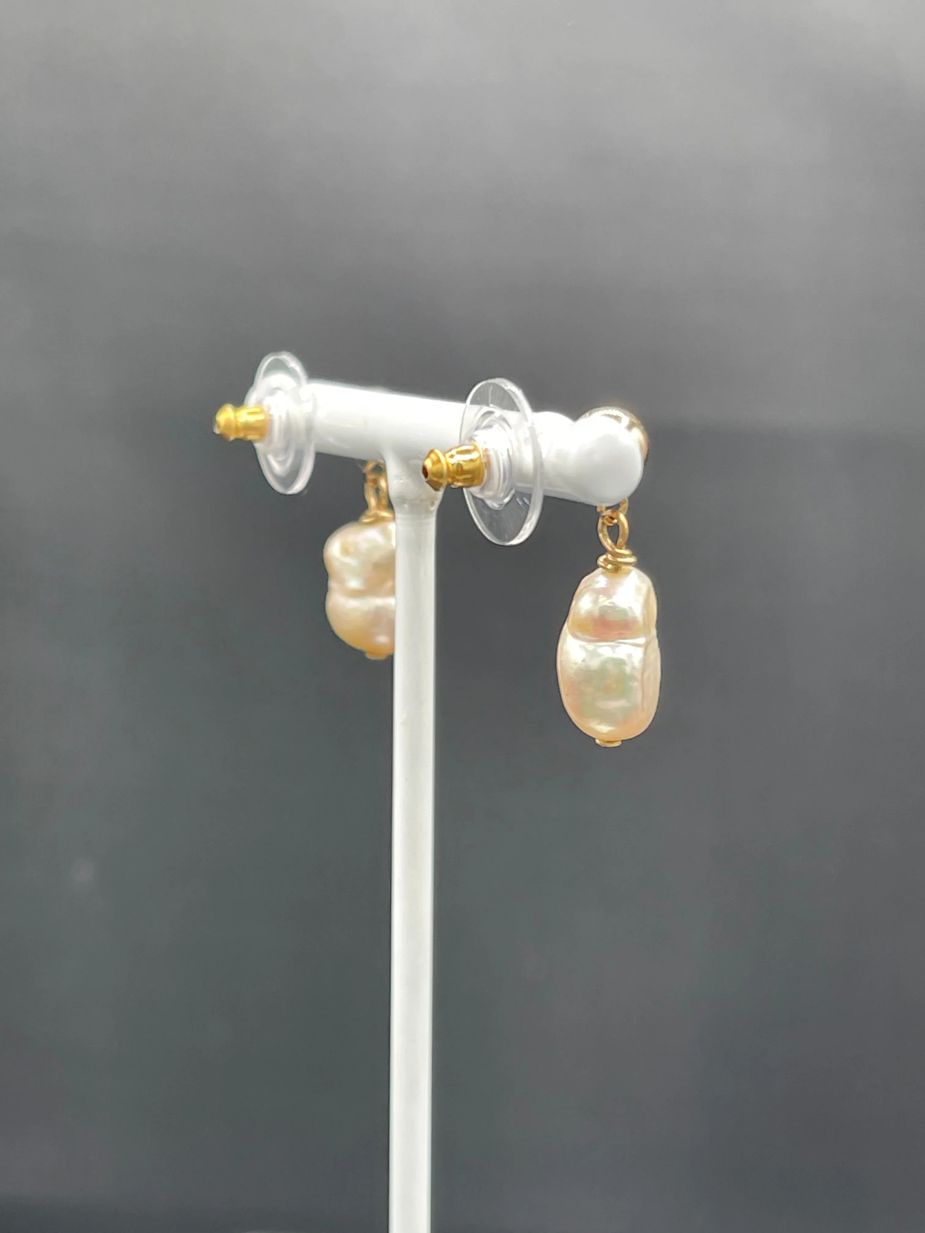 Natural Freshwater Pearl 14k Gold Filled Dangle Earrings