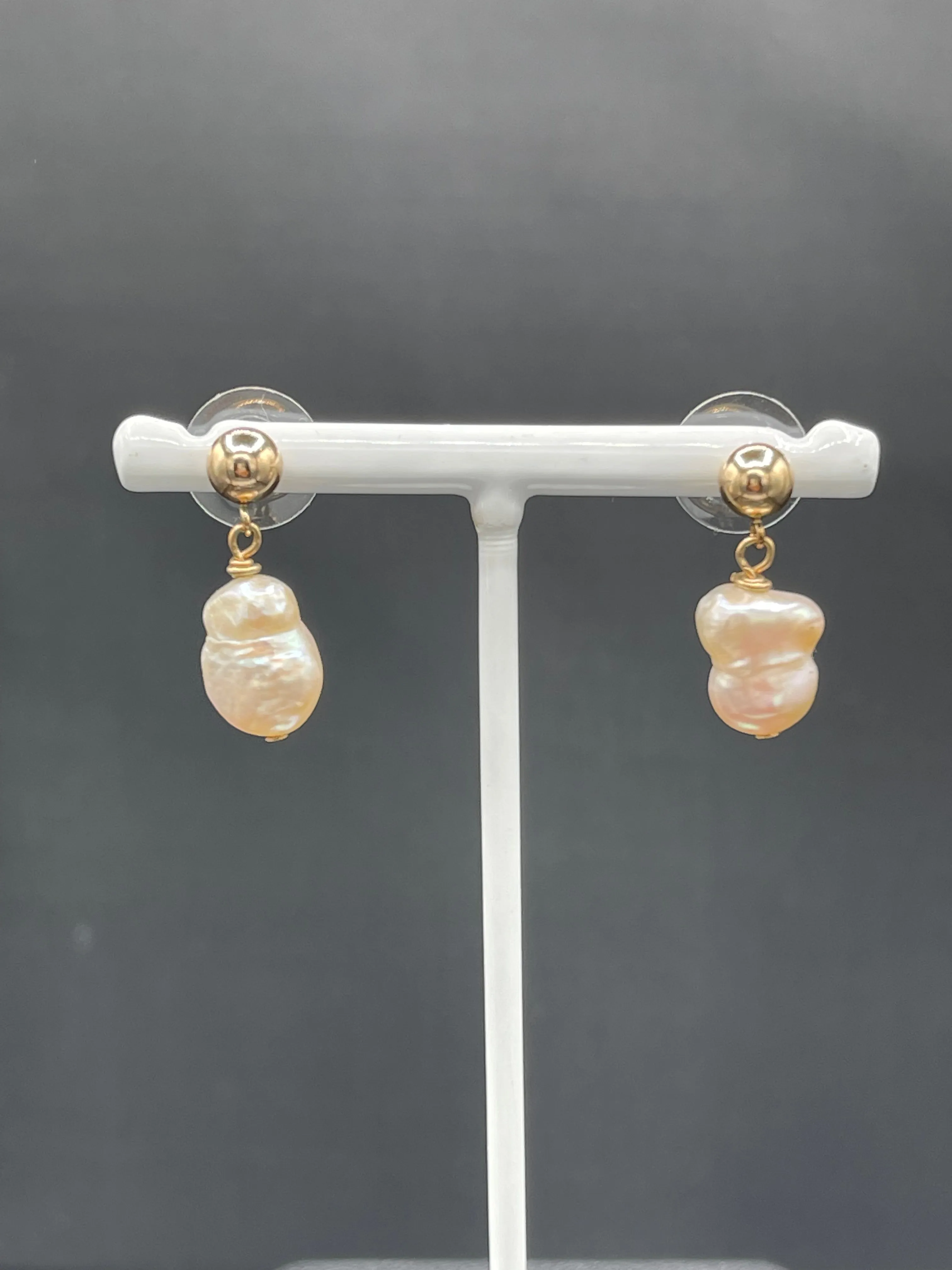 Natural Freshwater Pearl 14k Gold Filled Dangle Earrings