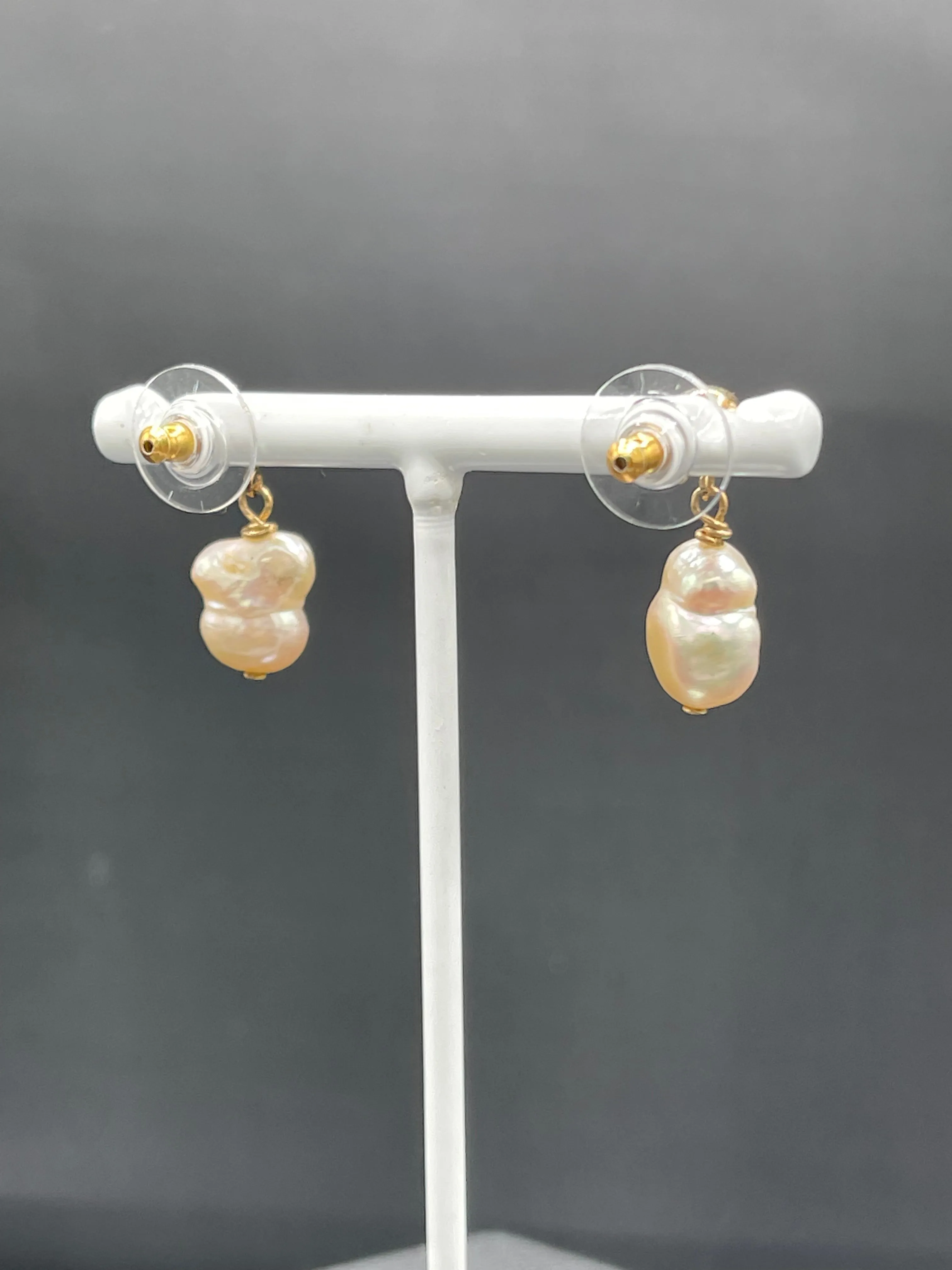 Natural Freshwater Pearl 14k Gold Filled Dangle Earrings