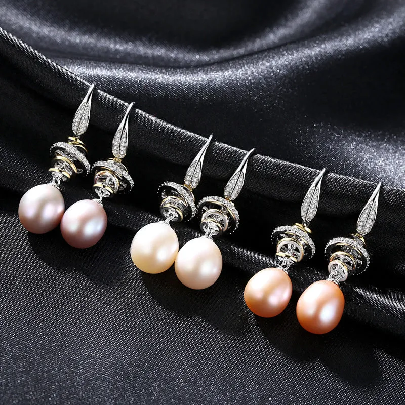 Natural Freshwater Pearl Hook Drop Earrings