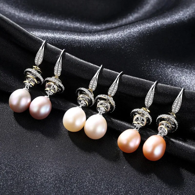 Natural Freshwater Pearl Hook Drop Earrings