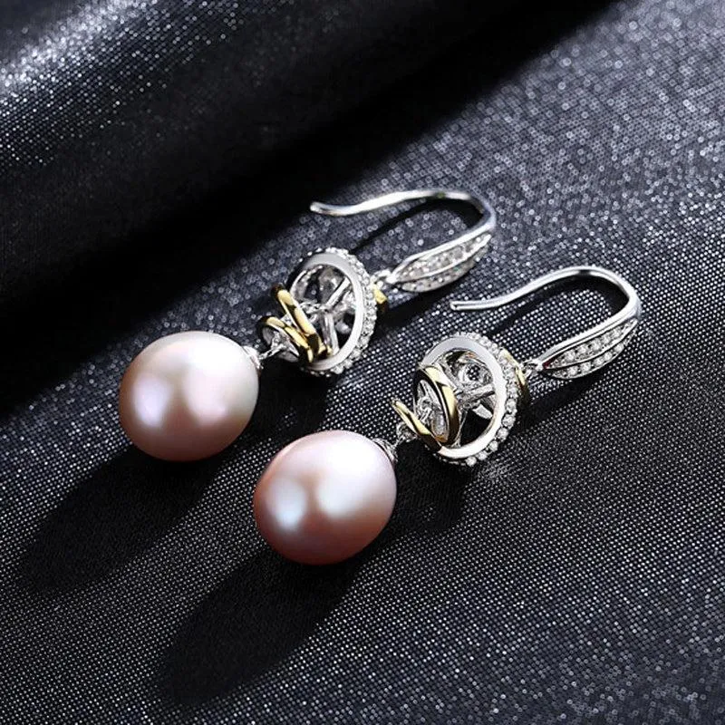 Natural Freshwater Pearl Hook Drop Earrings